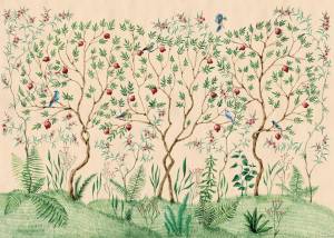 Фреска Ortograf Chinoiserie 33957 Pomegranate grove beige Флора FLN