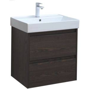 Тумба с раковиной Aquanet Nova Lite 60 дуб черный, 2 ящика