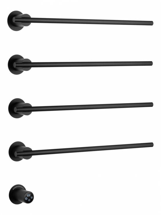 Полотенцесушитель электрический Wonzon & Woghand WW-A364-MB встраиваемый, Черный матовый