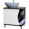Тумба с раковиной Bellezza Рио 70 L, черно-белая