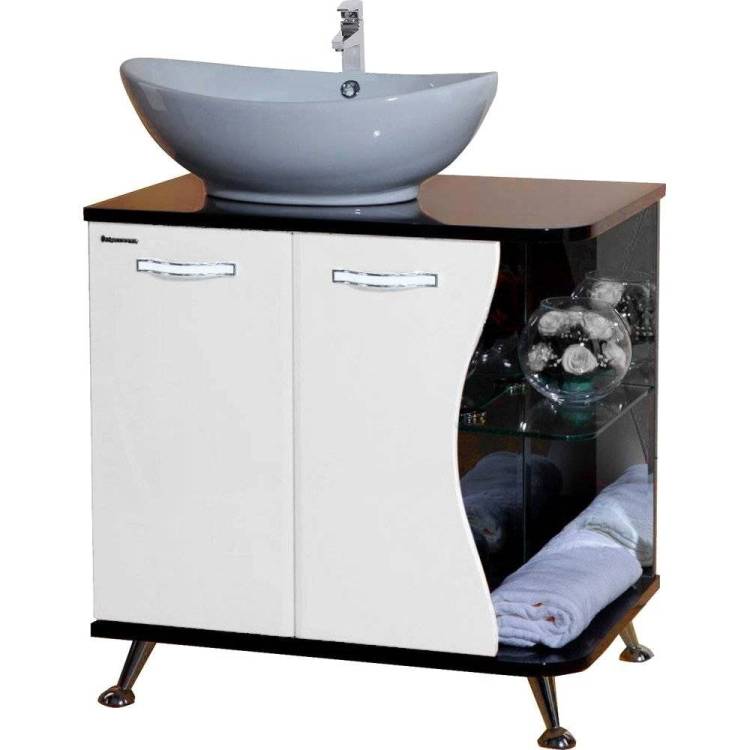 Тумба с раковиной Bellezza Рио 70 L, черно-белая