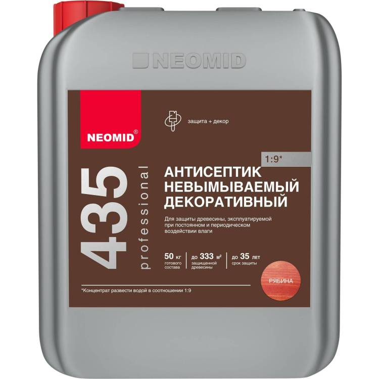 Антисептик невымываемый декоративный Neomid 435 рябина 5 кг