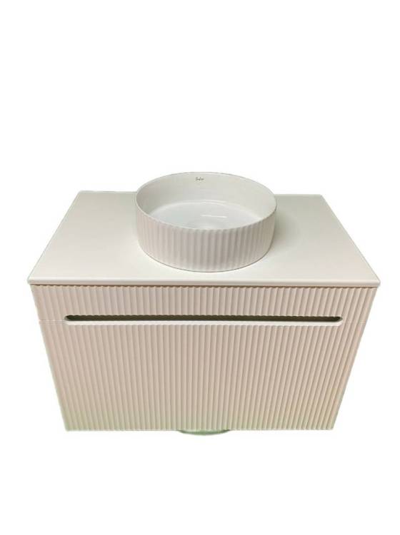 Тумба с раковиной Sintesi STL.W7815_SIN-LVB-APP-411 подвесная, бежевый, белый, песочный