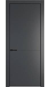 Межкомнатная дверь Profil Doors 16 PA полотно Графит, профиль черный, алюминиевый молдинг 3мм 600x2000