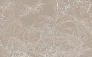 3D Фотообои Artegrafico «Леопарды в листве из белого золота» LST-038 канвас