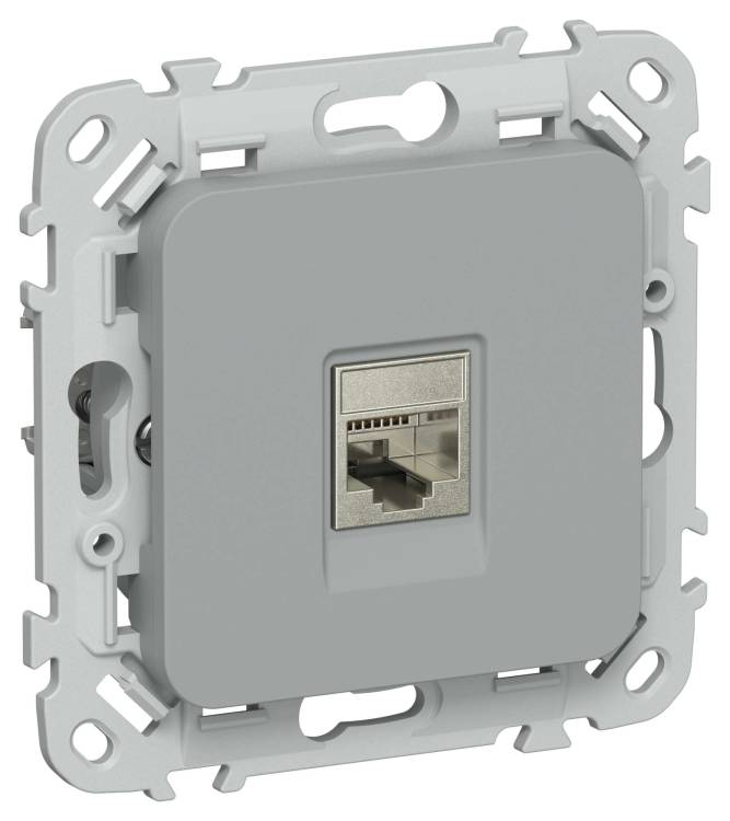 Розетка компьютерная RJ45 IEK Flite FI-K11-1-K03 серый