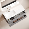 Тумба с раковиной Sancos Folk подвесная, 120x45x52, левая, c двумя ящиками оснащенными доводчиками, Grey soft фото 5