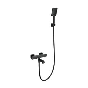 Смеситель для ванны Wonzon & Woghand WW-B2026-A1-MB термостатический, с душевым гарнитуром, черный матовый