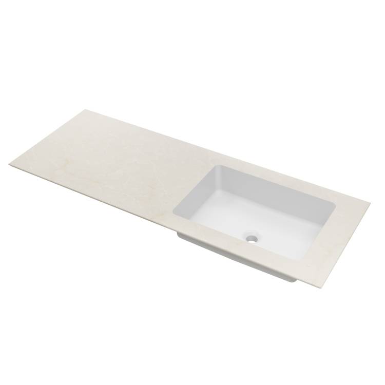 Столешница с интегрированной раковиной Vincea Luxe 1400 VWTB-4LX140QBG-R правая, бежевый