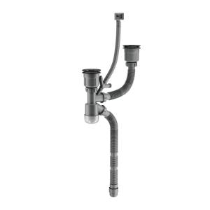Сифон для мойки Splenka S600.41.09 с переливом, графит