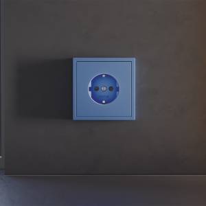 Лицевая панель для розетки с заземлением и шторками Voltum S70 VLS000715 деним