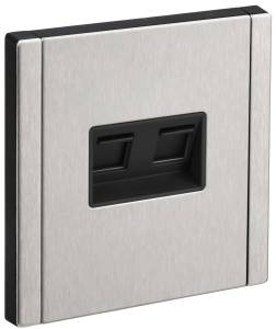 Розетка компьютерная RJ45 2-местная IEK Forte&Piano FP-K20-1-M-K50 никель