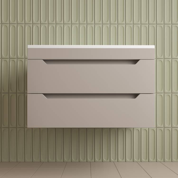 Тумба с раковиной Style Line Остин подвесная, крем, раковина белая, 55x80x45