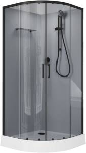 Душевая кабина Aquanet Passion EVO 267258 90x90, профиль черный, стекло тонированное, без крыши