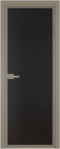 Межкомнатная дверь Profil Doors 1 AV цвет профиля Никель матовый, стекло безопасное 6 мм монохром черный 800x2000