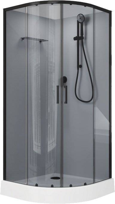 Душевая кабина Aquanet Passion EVO 267258 90x90, профиль черный, стекло тонированное, без крыши