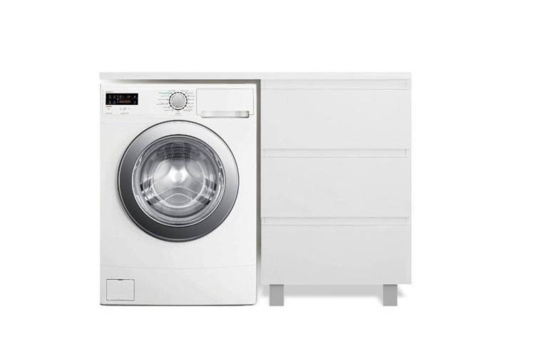 Тумба с раковиной Эстет Dallas Luxe 140 напольная, 3 ящика, под стиральную машину, R