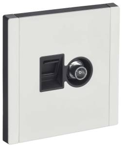 ТВ-розетка+Ethernet RJ45 IEK Forte&Piano FP-AK20-2-M-K01 белый