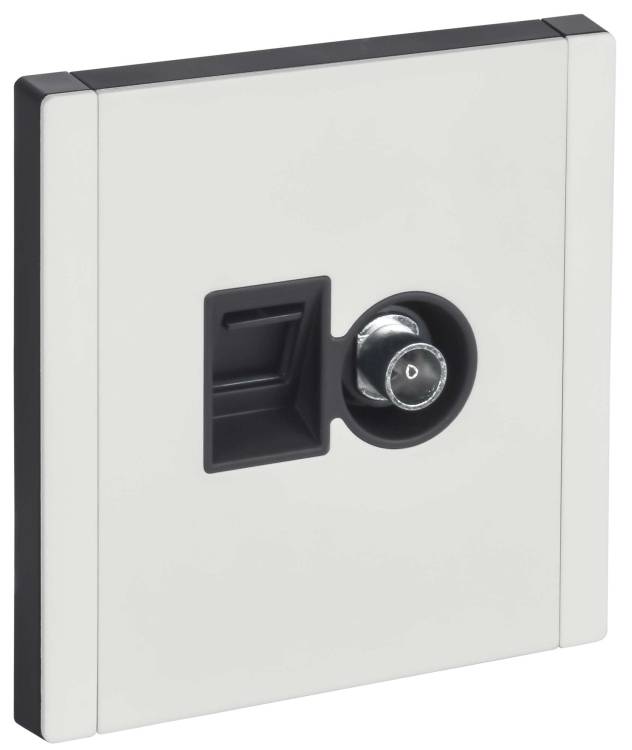 ТВ-розетка+Ethernet RJ45 IEK Forte&Piano FP-AK20-2-M-K01 белый