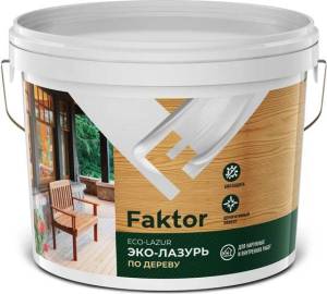 Эко-лазурь для древесины с биозащитой Faktor беленый дуб 2.7 л