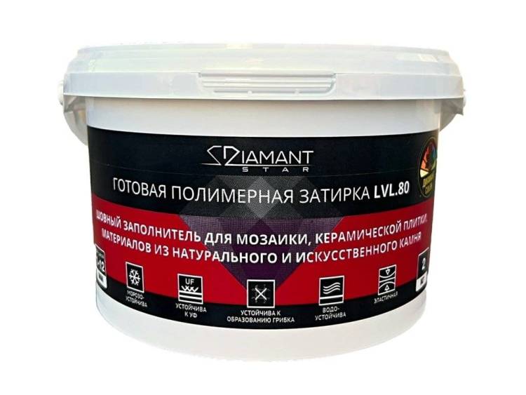 Готовая полимерная затирка Diamant Star lvl.80 Графит 818, 2кг