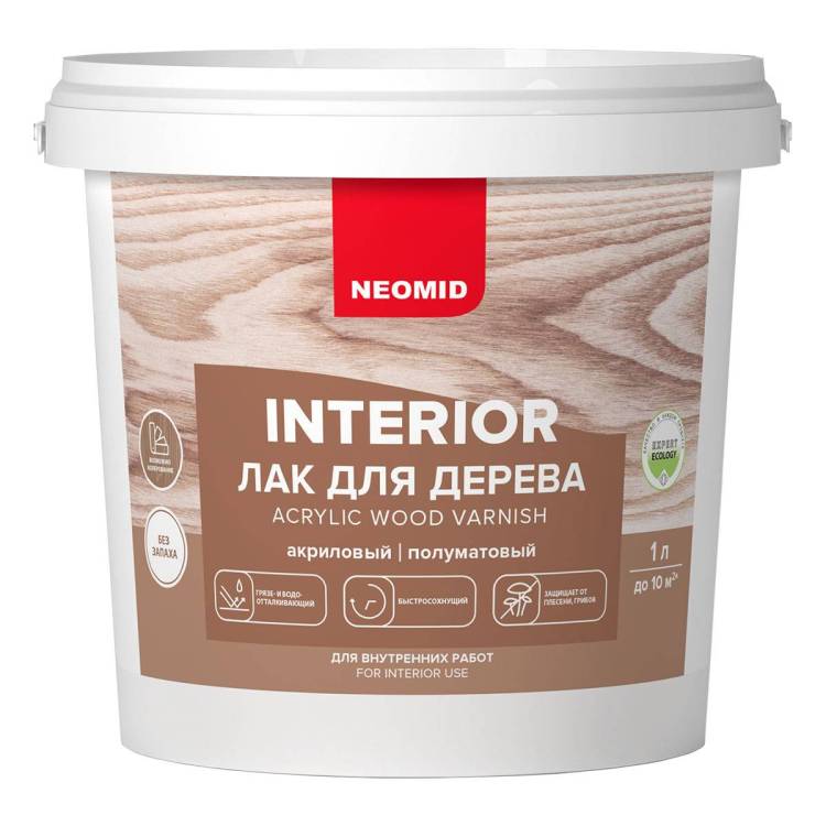 Лак для древесины Neomid Interior полуматовый 1 л