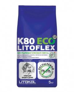 Клей Litokol Litoflex K80 Eco для керамической плитки и керамогранита до 90х90 серый 5 кг