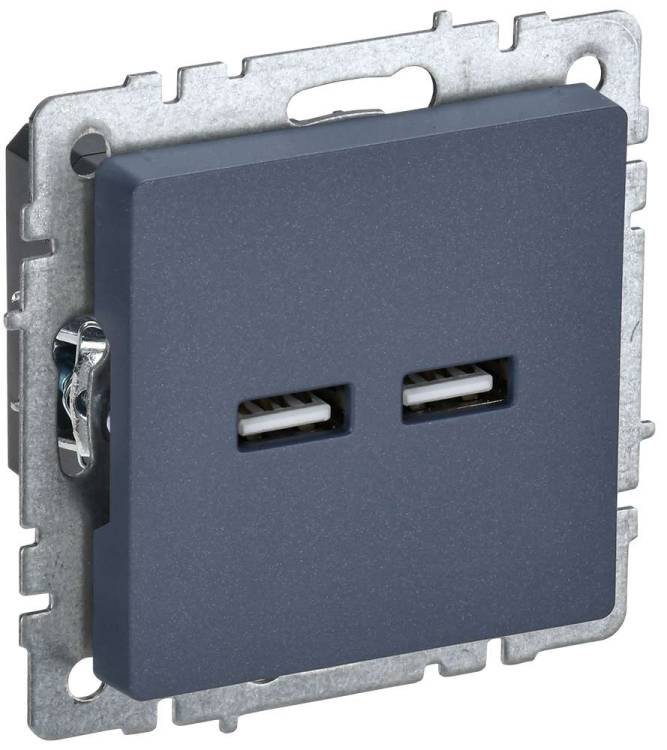 Розетка USB type A+A IEK Brite BR-U21-D31-K35 маренго