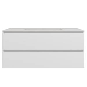 Тумба с раковиной Vincea Luka Soft-Touch (Люка Софт-Тач) 100 матовый белый, раковина VCB-13100W, белая