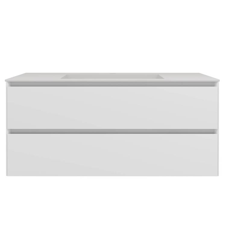 Тумба с раковиной Vincea Luka Soft-Touch (Люка Софт-Тач) 100 матовый белый, раковина VCB-13100W, белая