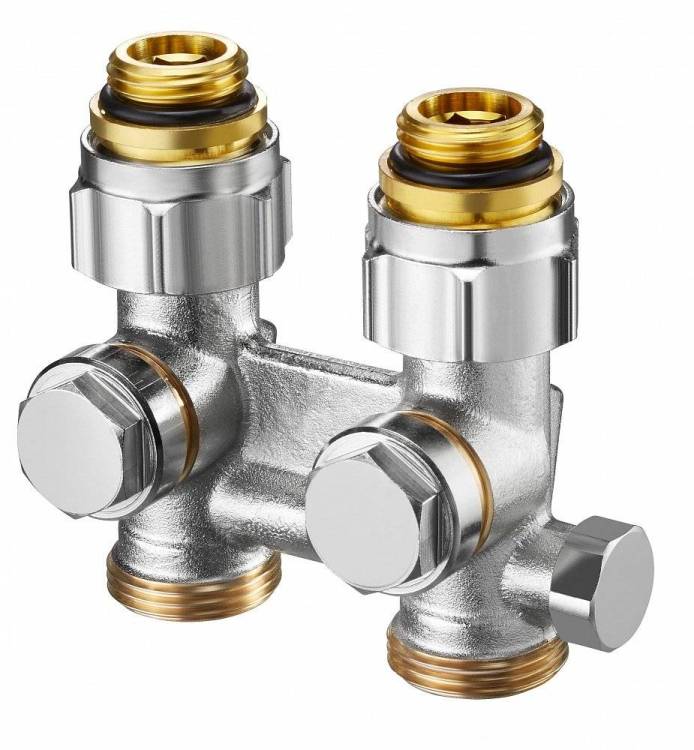 Узел нижнего подключения Oventrop Мultiflex F ZBU 1/2x3/4 прямой, с преднастройкой