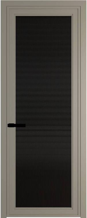 Межкомнатная дверь Profil Doors 1 AGP цвет профиля Никель матовый, стекло безопасное 6 мм мору черный 700x2000