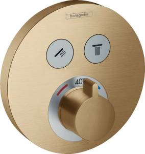 Термостатический смеситель Hansgrohe ShowerSelect S 15743140 для душа, шлифованная бронза