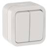 Выключатель 2-клавишный проходной IEK Tors TS-V22-0-10-55-K01 белый