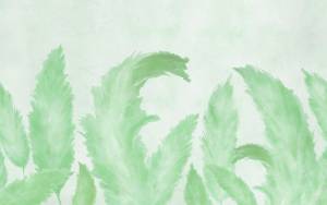 3D Фотообои Artegrafico «Крупные акварельные колосья в зелёных тонах» NJ-050 песок