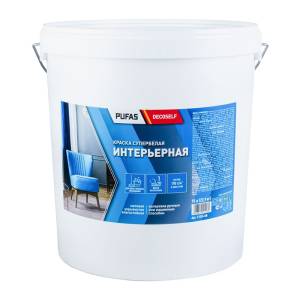 Краска интерьерная Pufas Decoself КИ морозостойкая белая 15 л