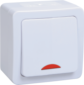 Выключатель 1-клавишный IEK Гермес Plus EVMP11-K01-10-54-EC белый