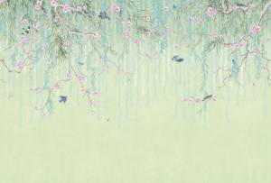 Бесшовные Eco обои Ortograf Chinoiserie 33937 Spring music green Гладь ОЕ-Р2