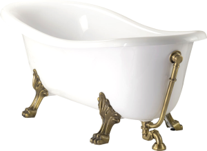 Ванна из искусственного камня Veragio Gialetta 170x80 с металлическими ножками, броназа