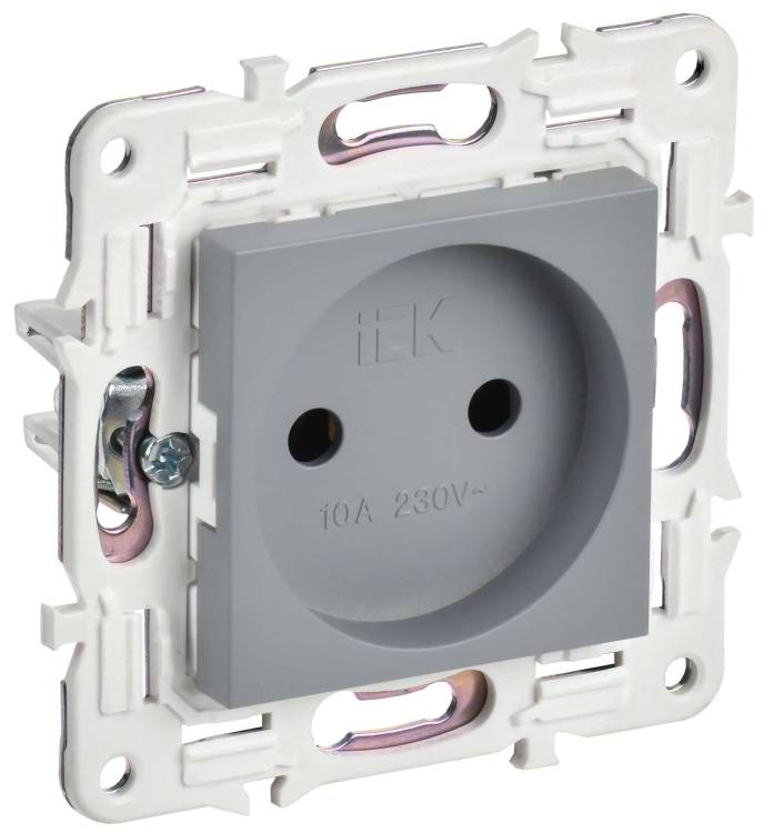 Розетка 1-местная IEK Skandy SK-R10-10-K03 серый