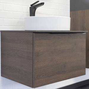 Тумба с раковиной Comforty Портленд-60 00-00013791 дуб шоколадно-коричневый