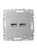 Розетка USB type A+A IEK Brite BR-U21-D31-K46 сталь фото 3