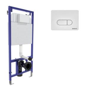 Система инсталляции Berges Novum 40234 для скрытого монтажа, с кнопкой D4 белая SoftTouch