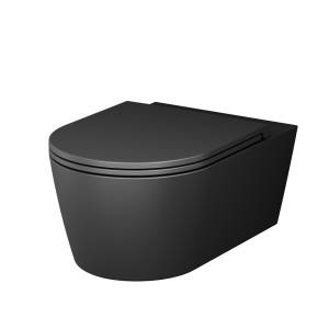 Унитаз подвесной Am.Pm Func C8F1701MBSC 54 см FlashClean с сиденьем микролифт, черный матовый