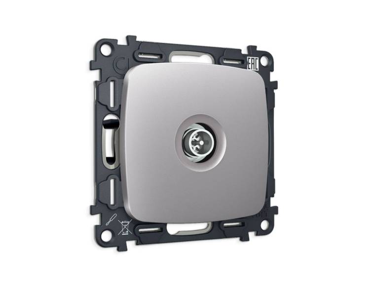 Комплект механизма TV розетки оконечной Ambrella Volt MO MO513005 сталь матовый