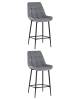 Набор из 2 полубарных стульев Stool Group Флекс AV 405-V12-08 (PP) X2 велютто серый, велюр