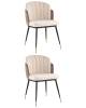 Набор из 2 стульев Stool Group Пенелопа FDC8054 FUT-51 + FUT-52 X2 бежевый, коричневый, велюр