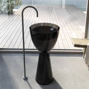 Раковина Abber Kristall AT2703Onyx напольная, прозрачная, 45 см