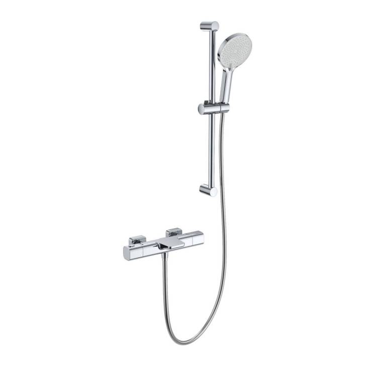 Смеситель для ванны Wonzon & Woghand WW-C2017-A-CR термостатический, с душевым гарнитуром, хром