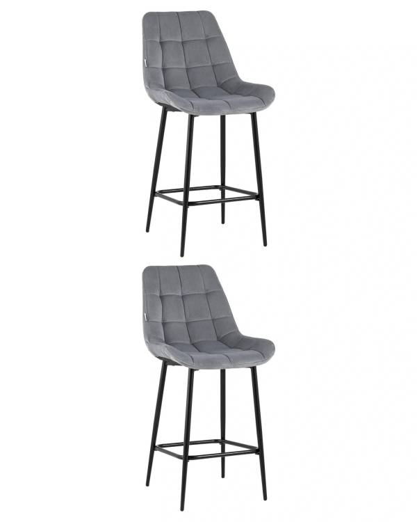 Набор из 2 полубарных стульев Stool Group Флекс AV 405-V12-08 (PP) X2 велютто серый, велюр